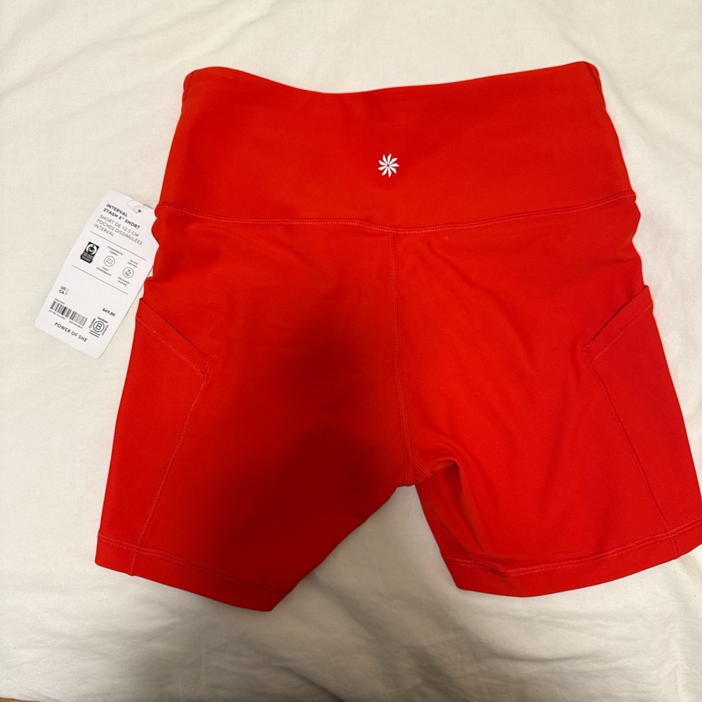 Women's Red Athletic Shorts